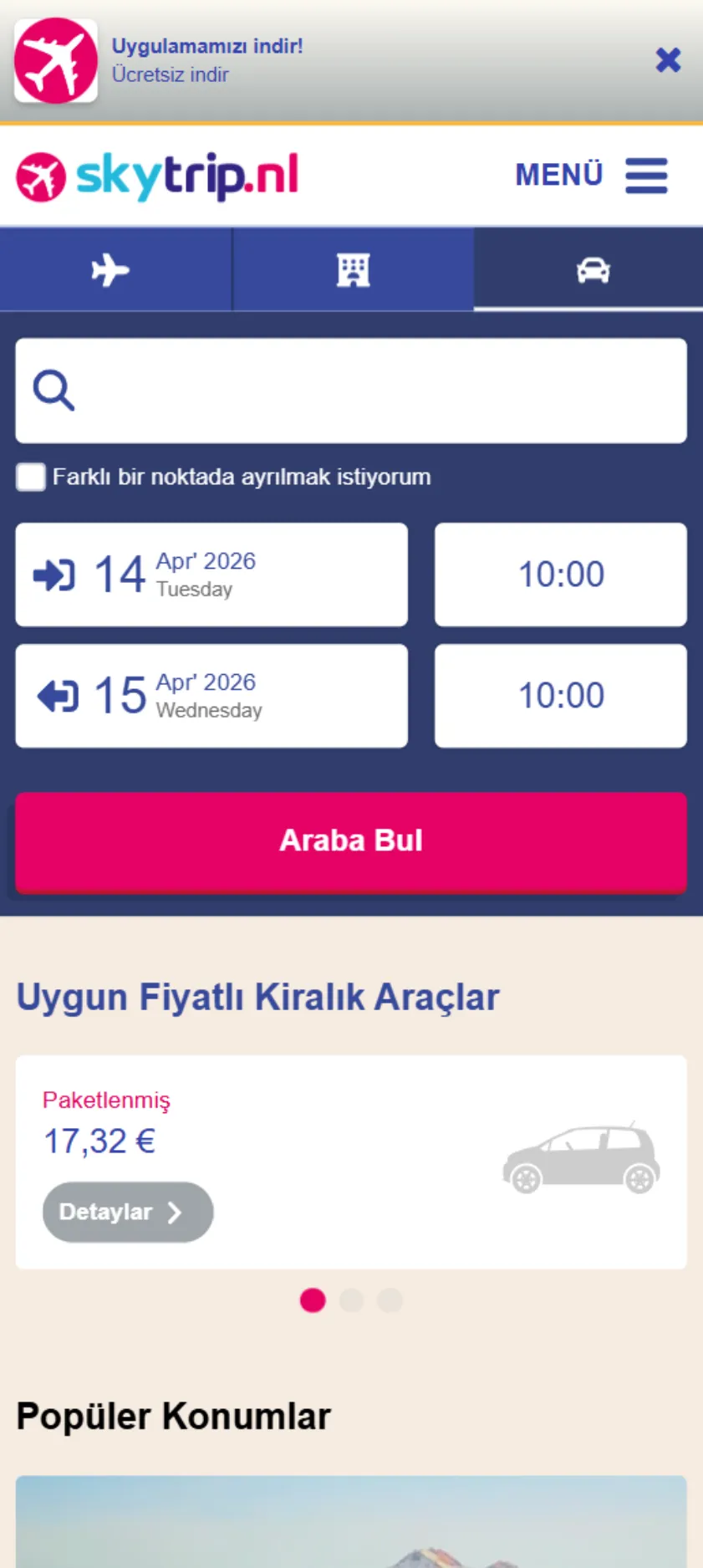 Mobil Araç Kiralama Sitesi