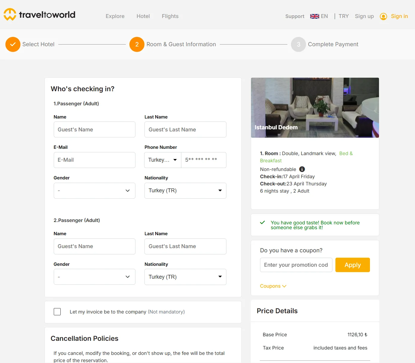 Online Payment & Booking