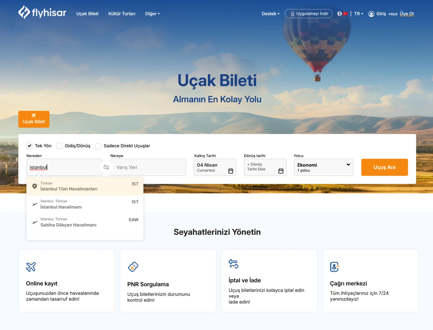 Uçak Bileti Satış Sitesi